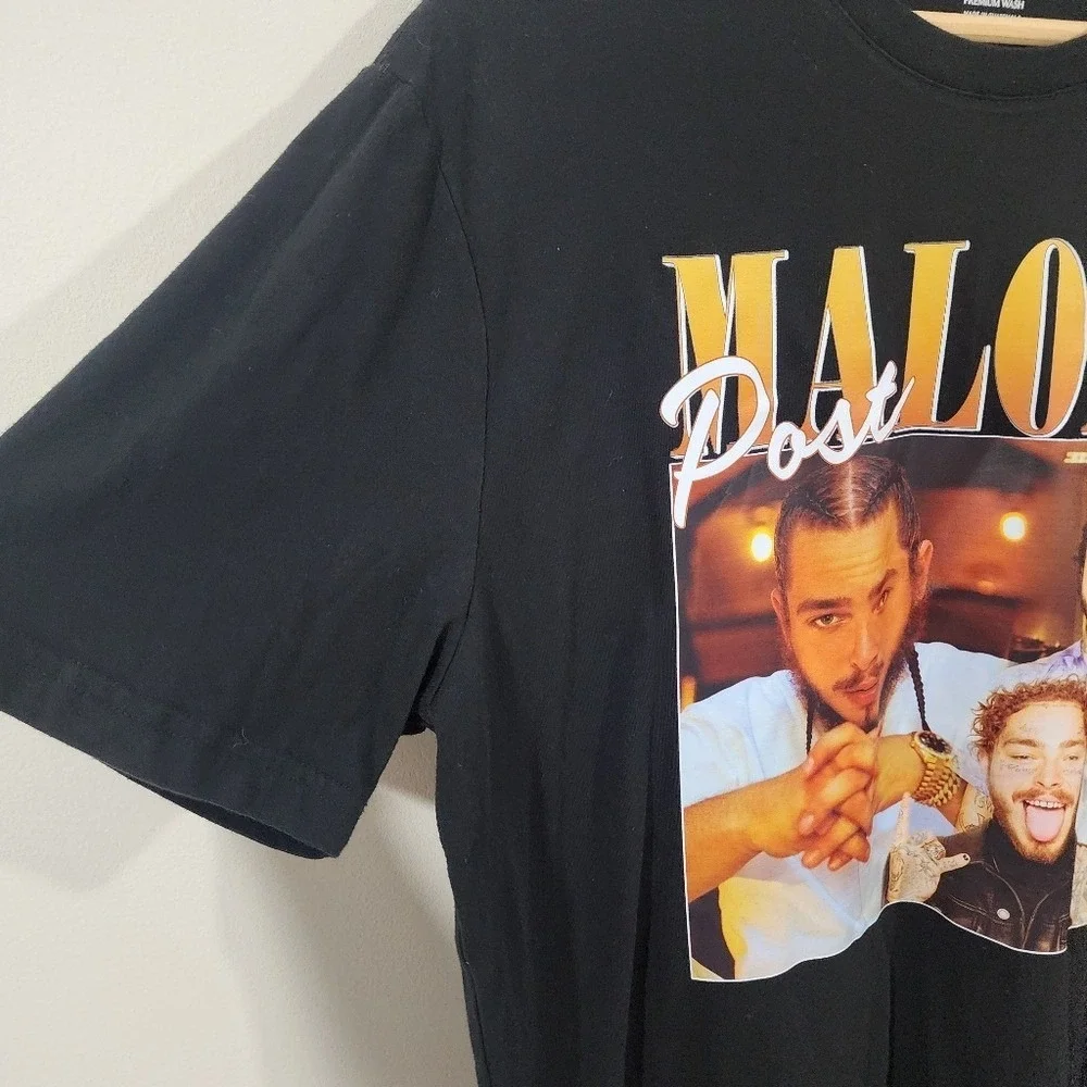 Post‎ Malone Graphic T-Shirt Black Banana Republic Mens L Tall Hip Hop Rap Tee
